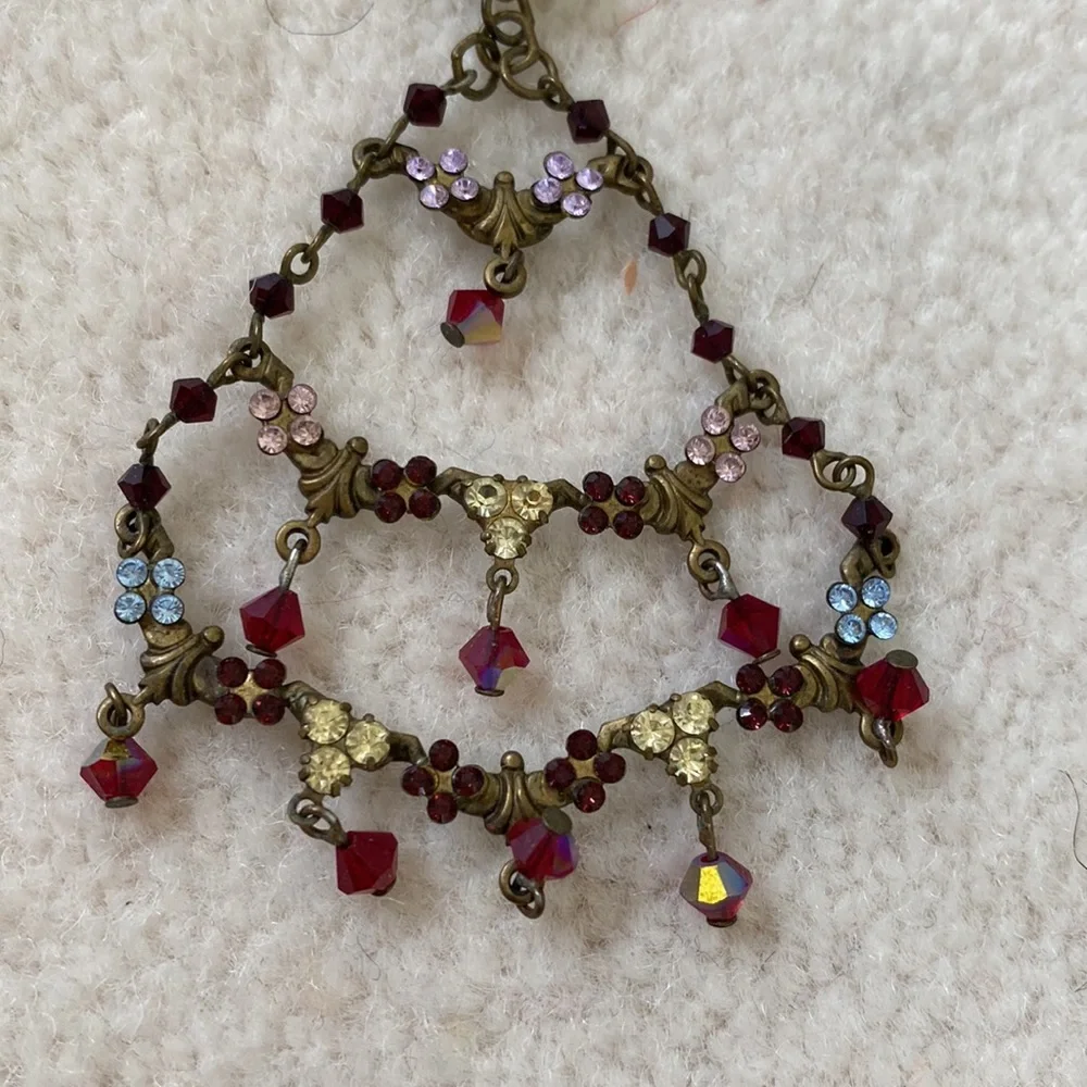 Sorrelli Vintage Tiered Chandelier Swarovski Crystal Statement Earrings - Picture 3 of 9